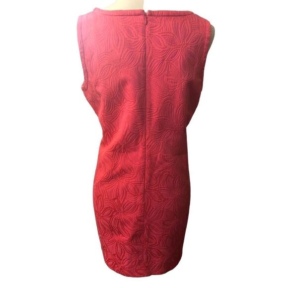 Talbots sheath pink and coral floral type print jacquard fully lined dress - Picture 6 of 11